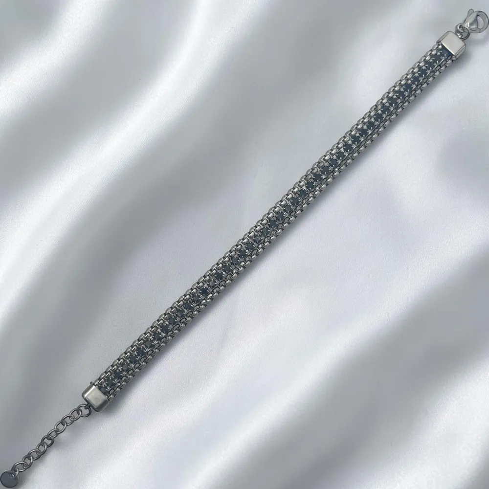 Tennis con chiusura-Bracciale in Acciaio da Uomo - BR-600-H412 4mm
