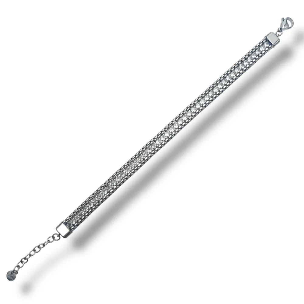 Tennis con chiusura-Bracciale in Acciaio da Uomo - BR-600-H412 4mm