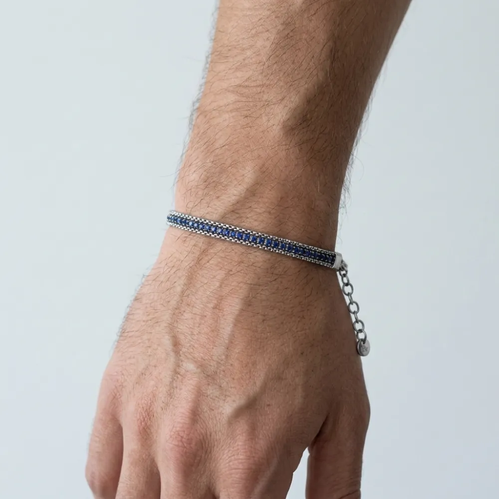 Tennis con chiusura-Bracciale in Acciaio da Uomo - BR-600-H412 3mm