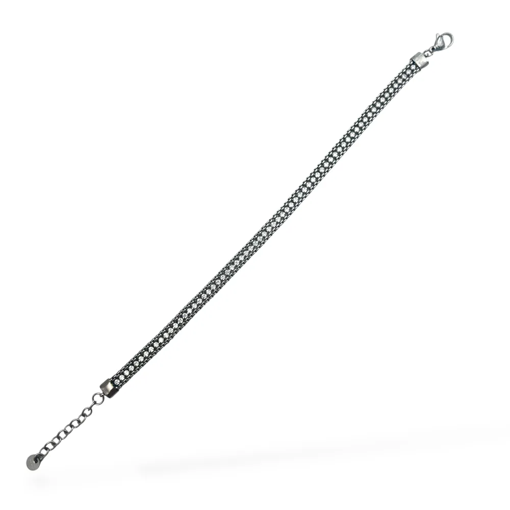 Tennis con chiusura-Bracciale in Acciaio da Uomo - BR-600-H412 3mm