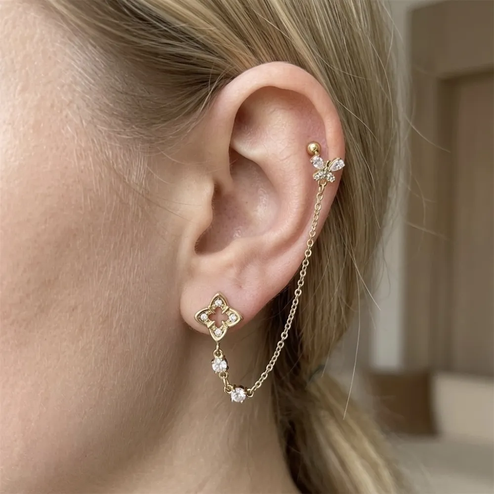 Orecchini Earcuff Zircone Acciaio - OR-103-AA7418E