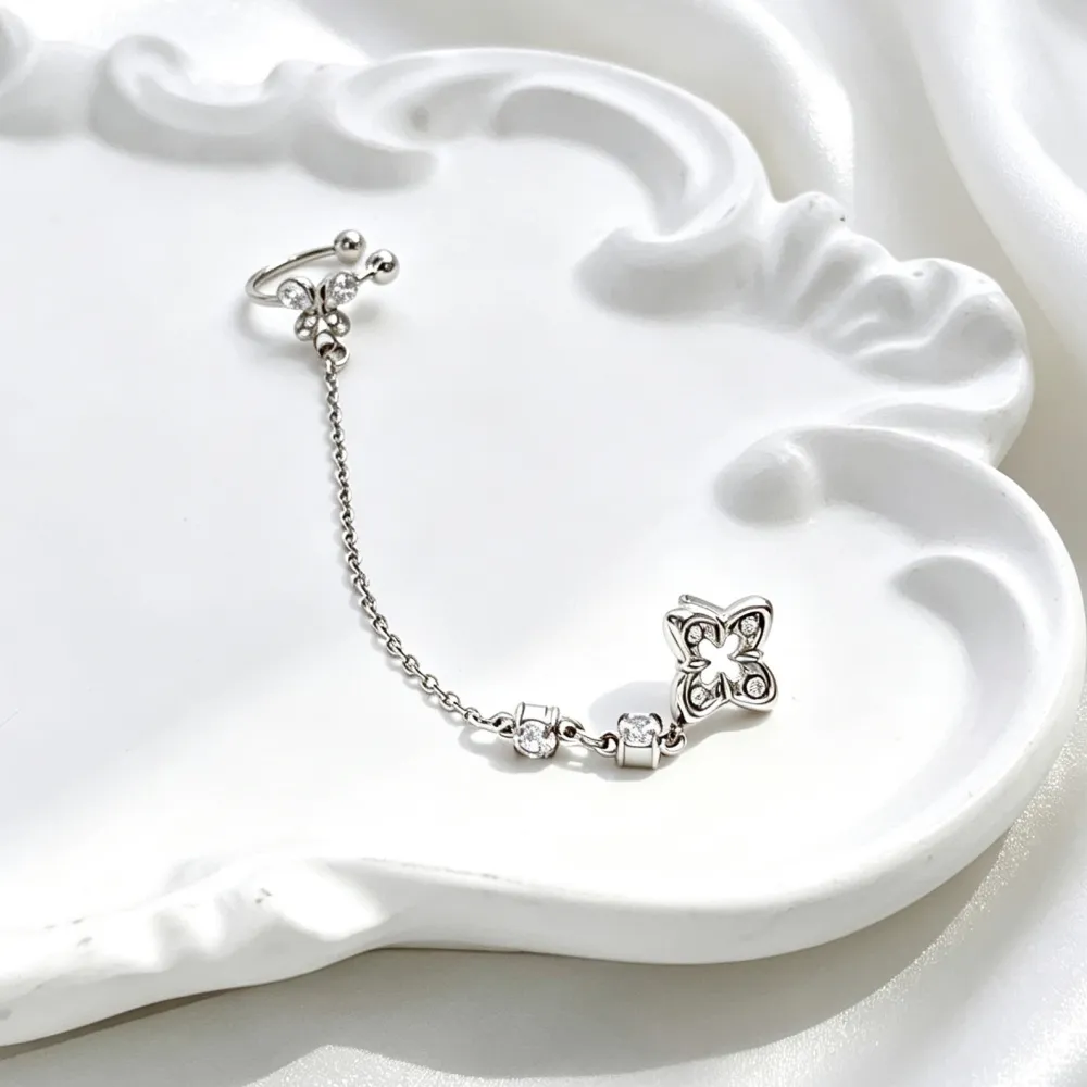 Orecchini Earcuff Zircone Acciaio - OR-103-AA7418E