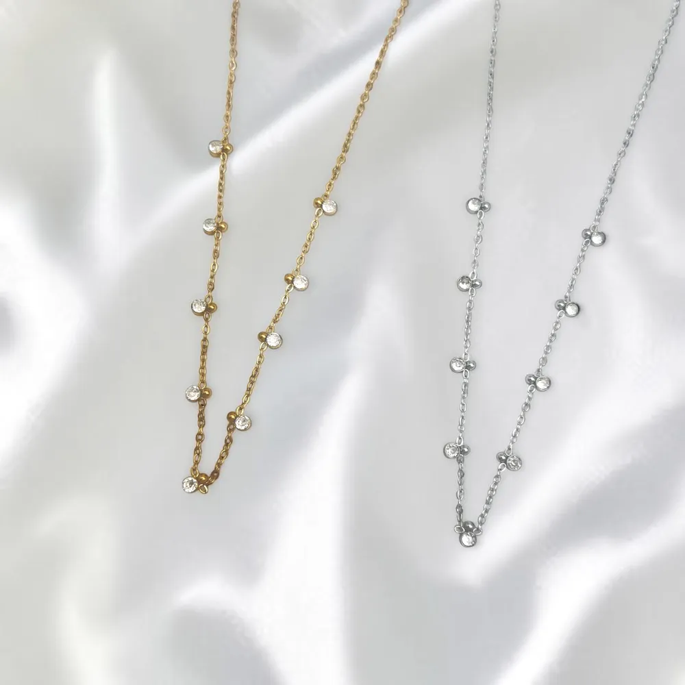 Punti luce piccoli-Collana Corta in Acciaio - CL-795-12975