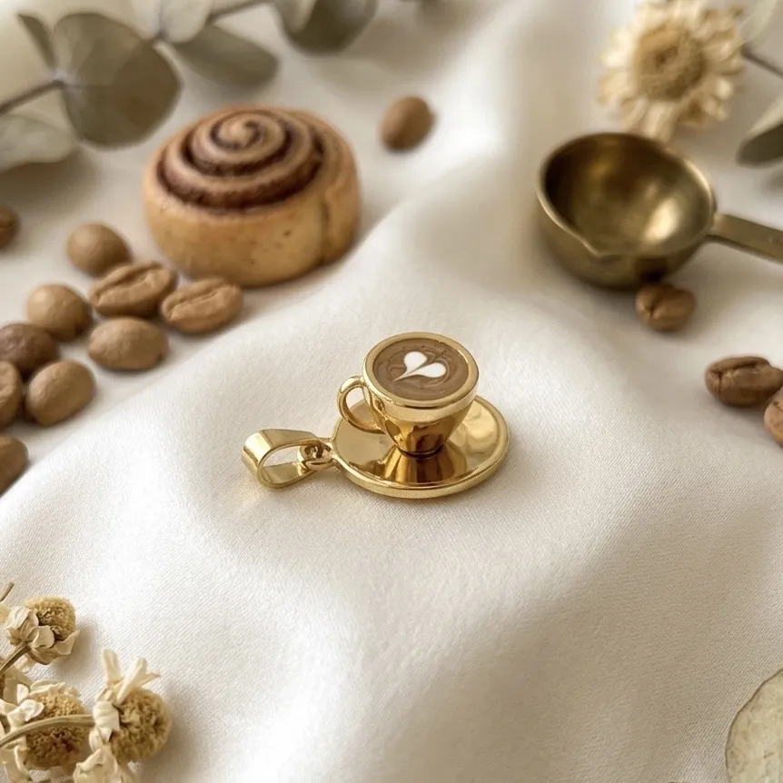 Cappuccino-Ciondolo/Charms in Acciaio - DIY-413-107