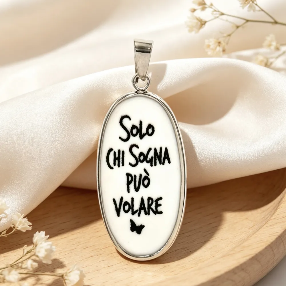 Solo chi sogna può volare-Ciondolo/Charms in Acciaio - DIY-732-32