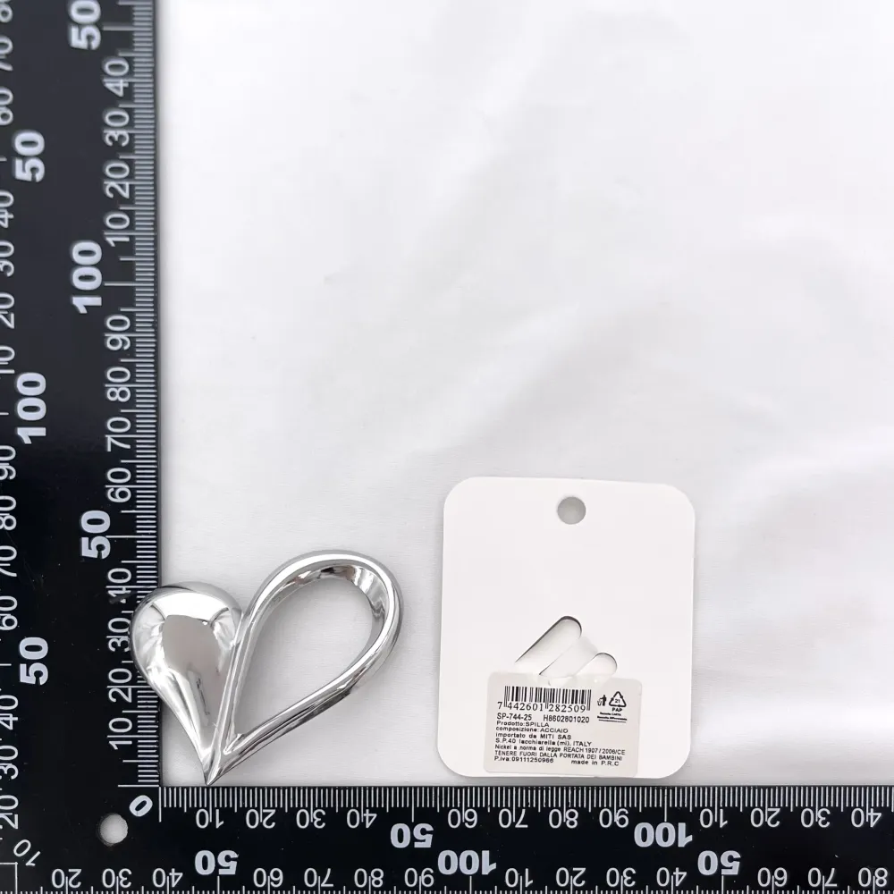 Cuore-Spilla in Acciaio Liscio - SP-744-25