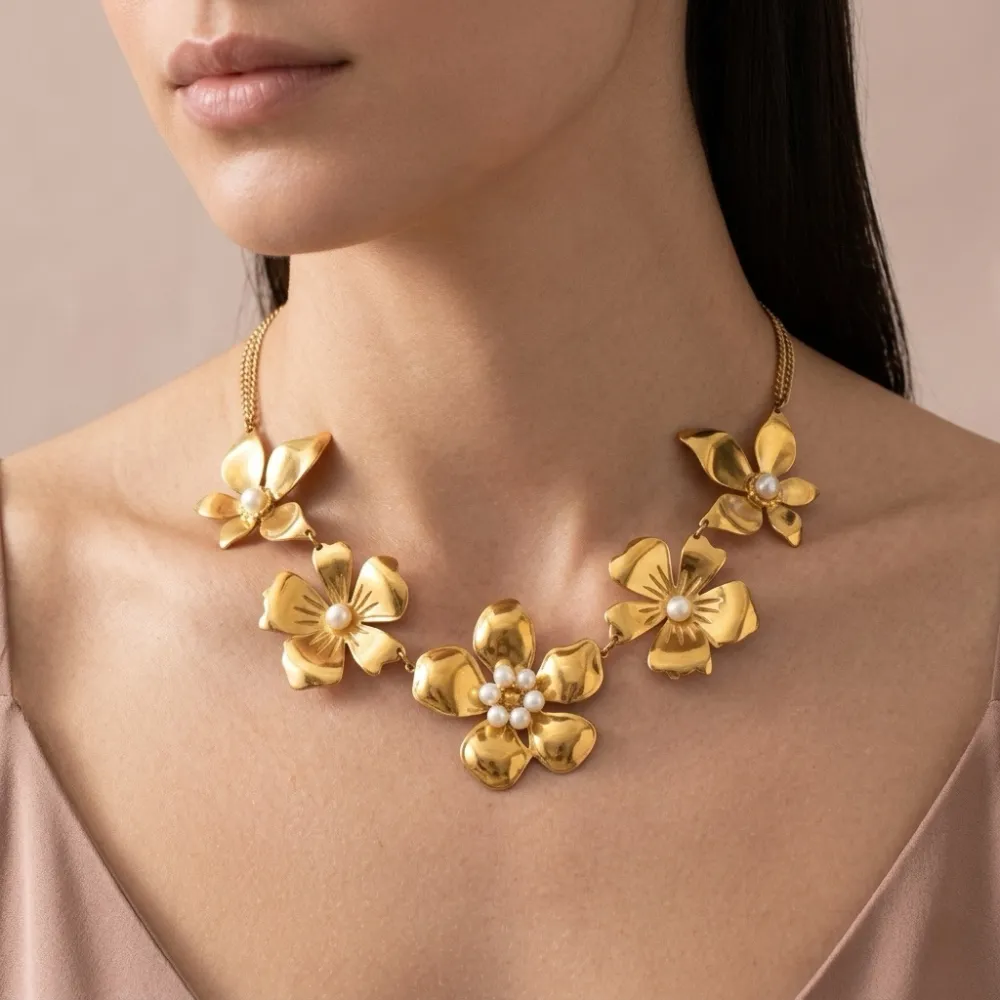 Fiori-Collana Corta in Acciaio - CAC-413-3748