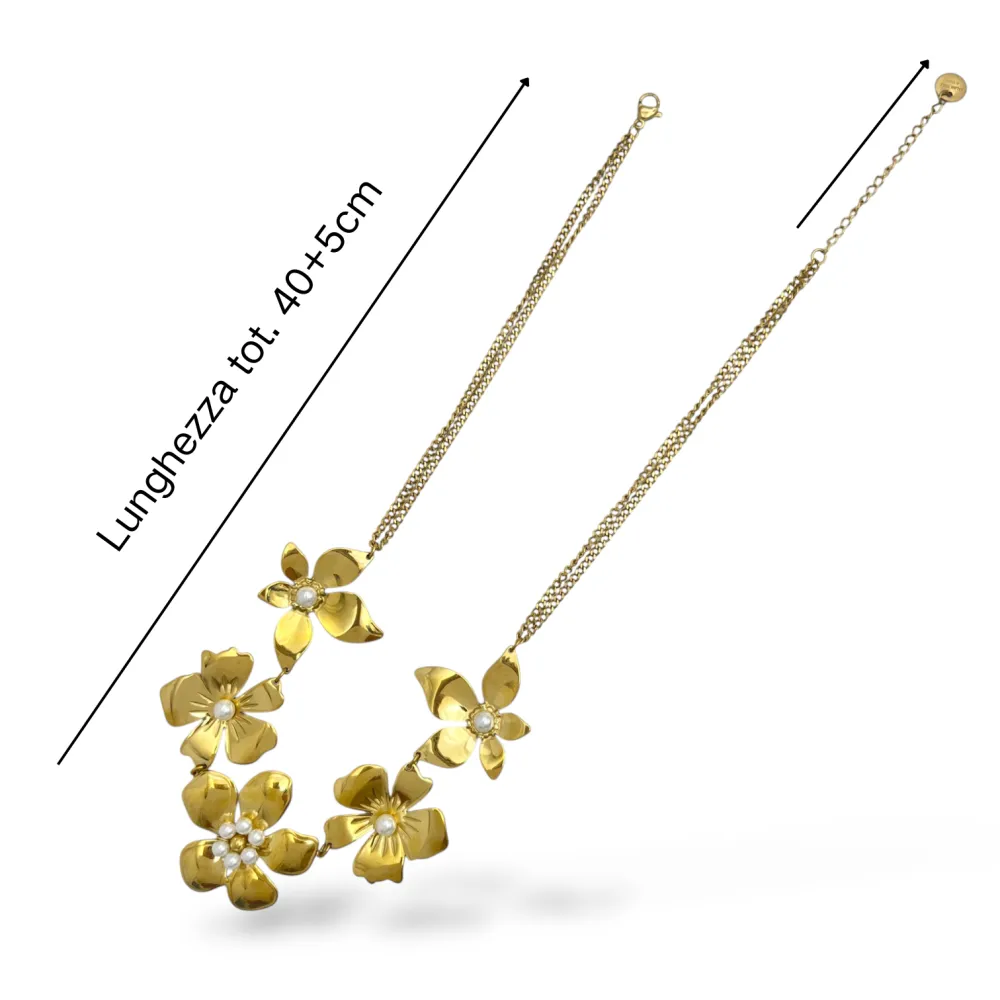 Fiori-Collana Corta in Acciaio - CAC-413-3748