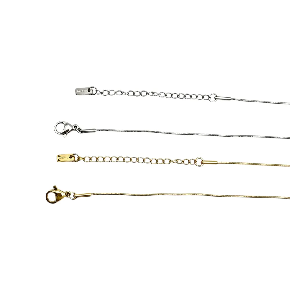 Catenina Coda di Topo 40+5cm- Collana corta in Acciaio (Confezione da 12pz ) - CO-413-900 (40+5cm)