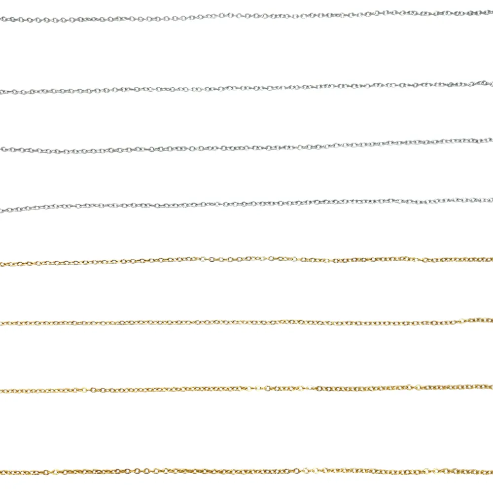 Catena semplice 45+5cm- Collana corta in Acciaio (Confezione da 12pz) - CO-413-2550 (45+5cm)