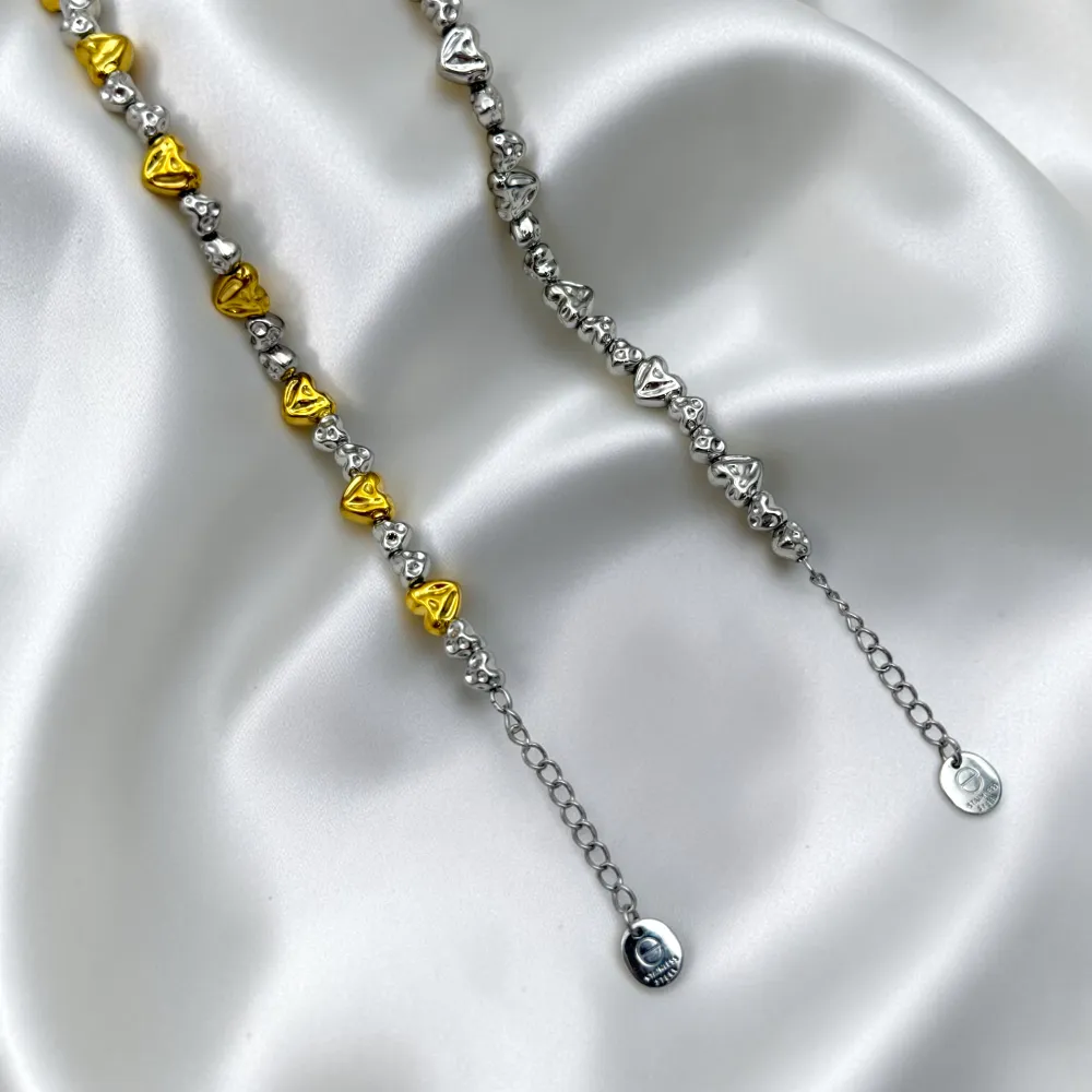 Cuori-Bracciale in Acciaio con Chiusura - BAC-103-AA7313B
