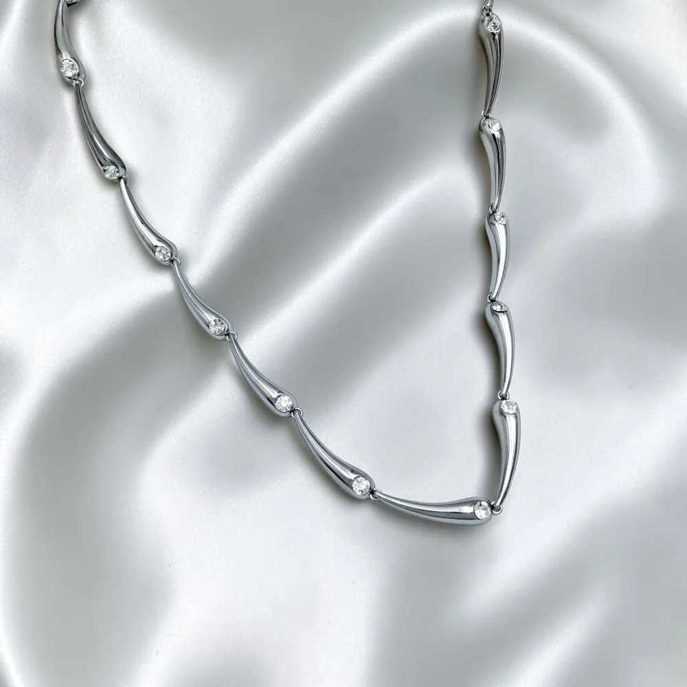 Ramo Con Punto Luce-Collana Corta in Acciaio - CAC-795-12979