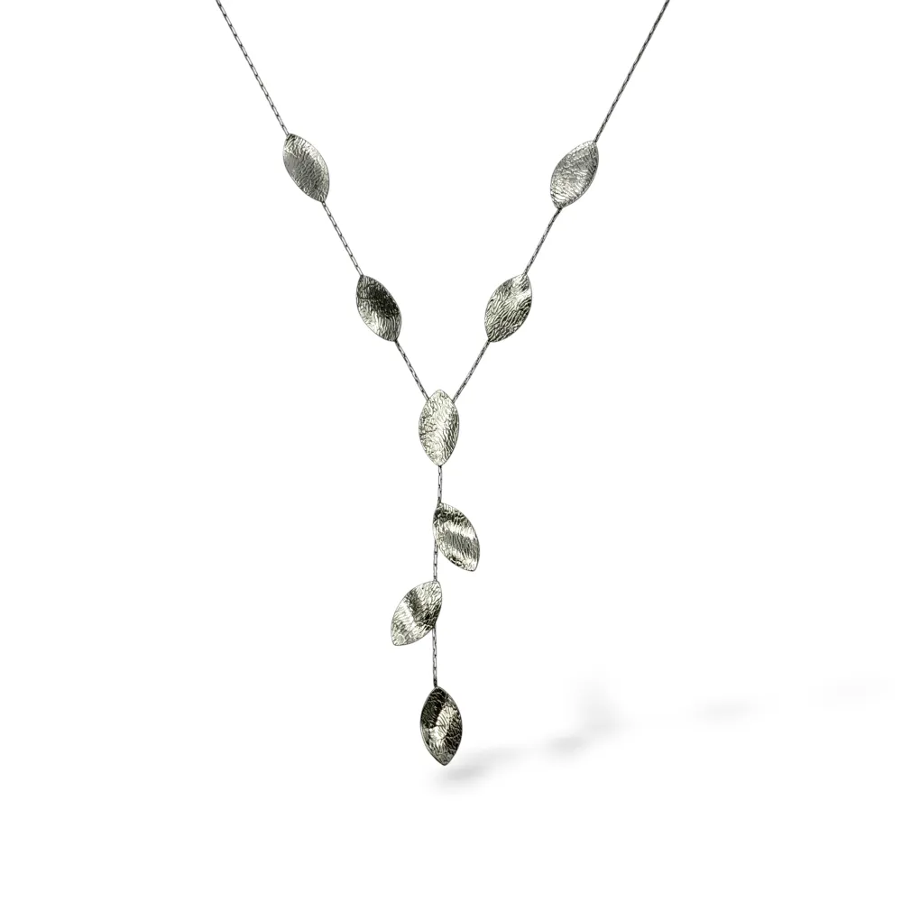 Foglia-Collana Corta in Acciaio - CAC-103-AA7591N
