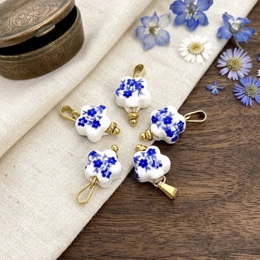Porcellana-Ciondolo/Charms in Acciaio - DIY-801-013A 7PZ