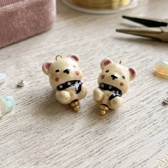 Orsetto-Ciondolo/Charms in Acciaio - DIY-801-020A 4PZ