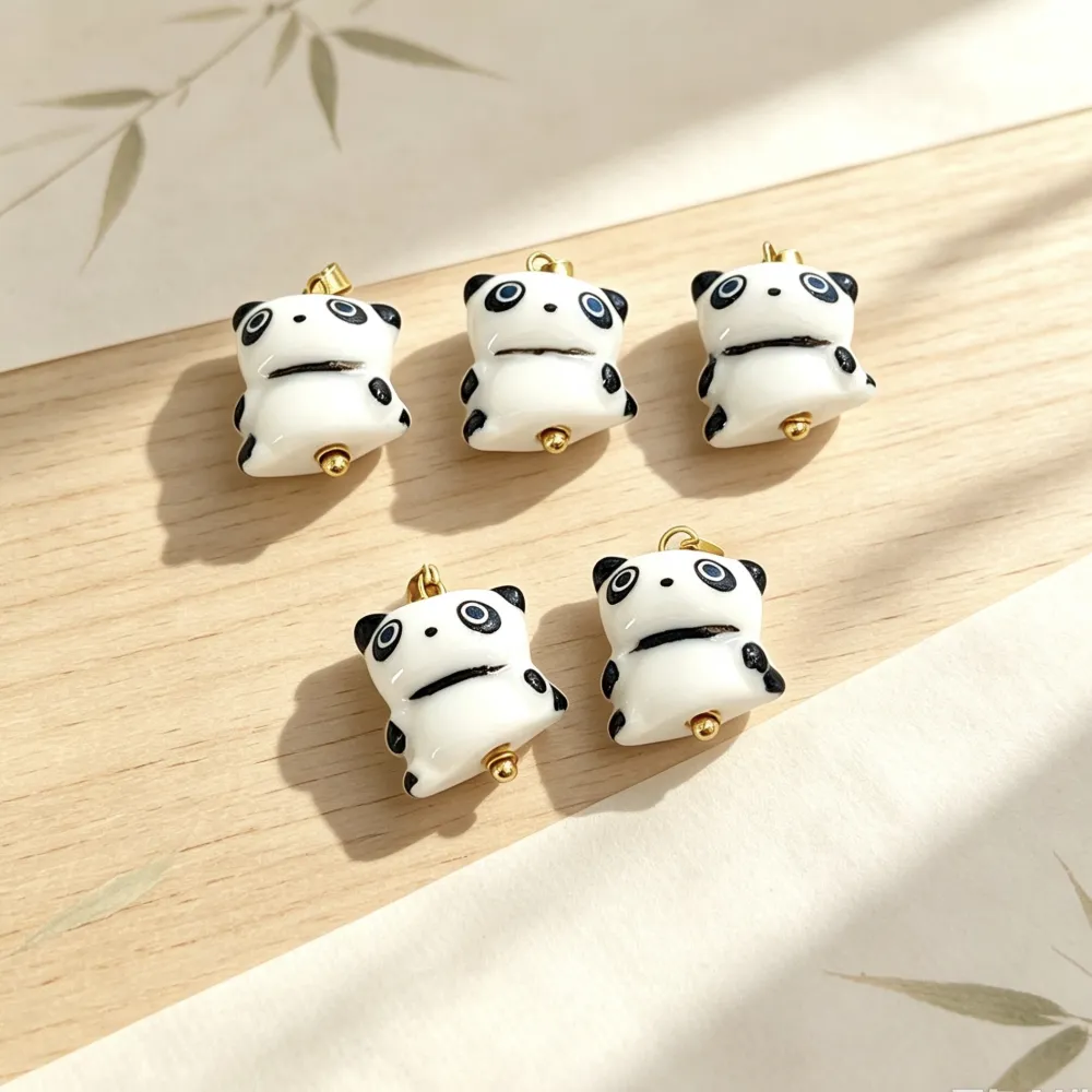 Panda-Ciondolo/Charms in Acciaio - DIY-801-017A 5PZ