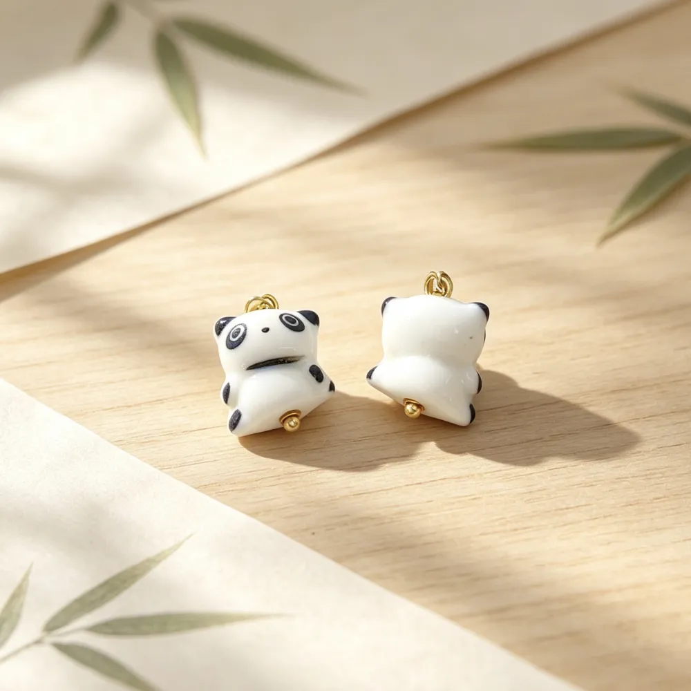 Panda-Ciondolo/Charms in Acciaio - DIY-801-017A 5PZ