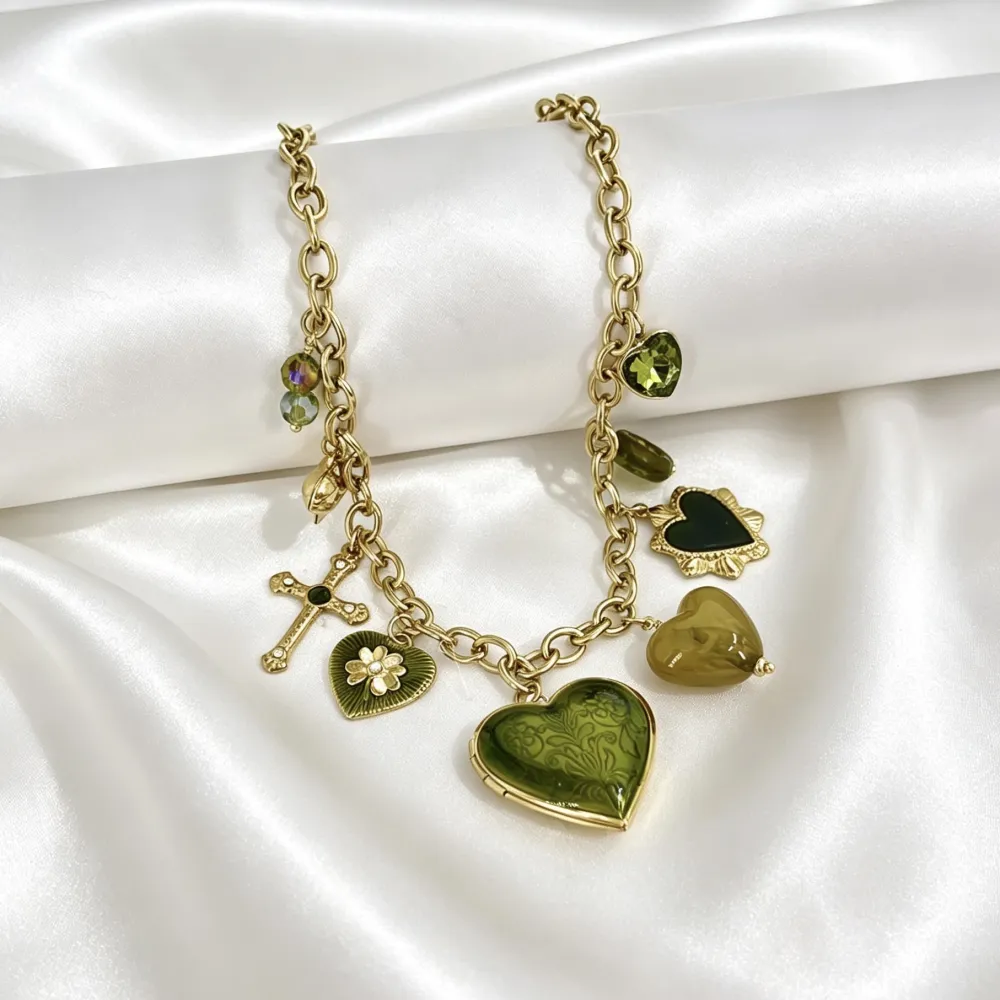 Cuore E Croce-Collana Corta in Acciaio - CAC-794-140
