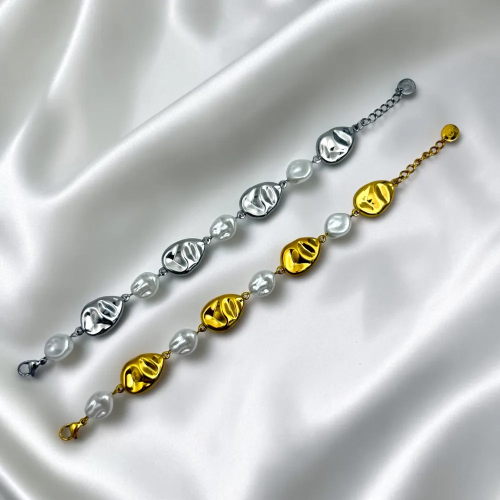Forma Pietra E Perla-Bracciale in Acciaio - BR-103-AA6848B