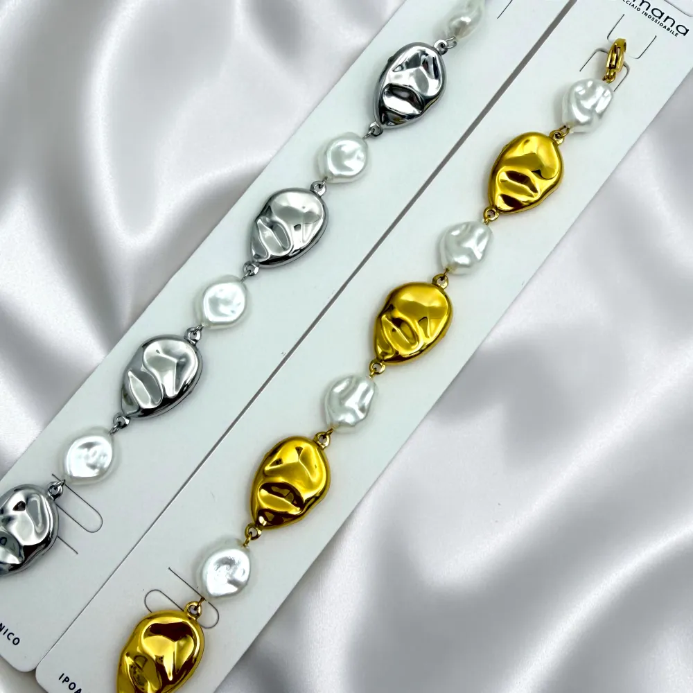 Forma Pietra E Perla-Bracciale in Acciaio - BR-103-AA6848B