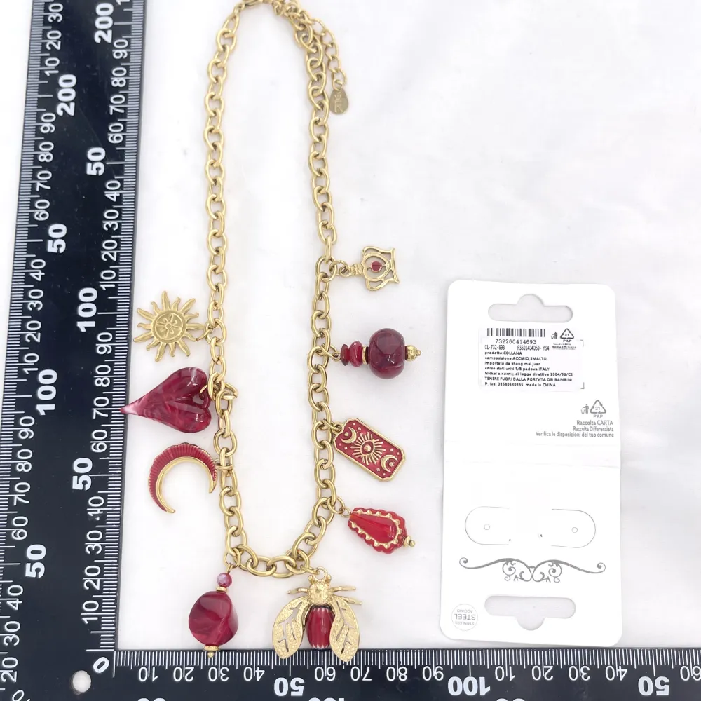 Ape, Luna, Cuore, Sole, Pietre-Collana Corta Moda in Acciaio - CAC-732-693