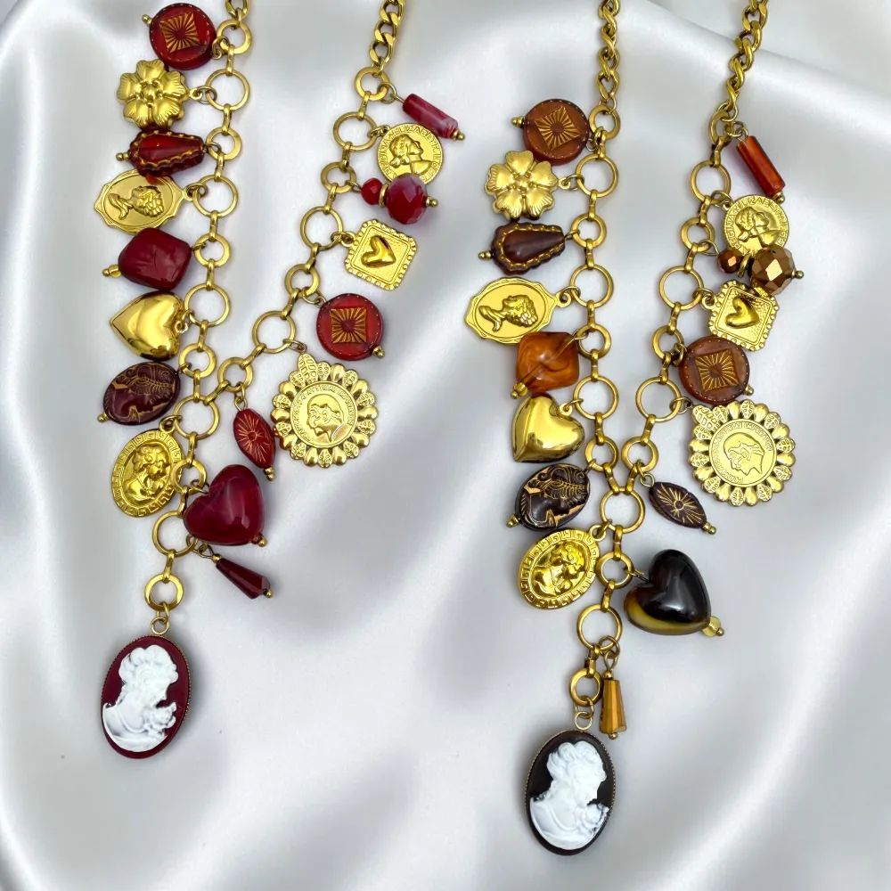 Cameo-Collana Corta Moda a Y in Acciaio - CAC-732-704