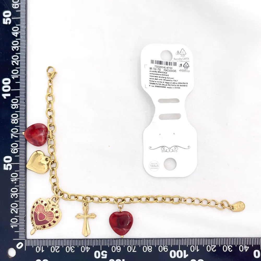 Cuore E Croce-Bracciale in Acciaio - BAC-732-750