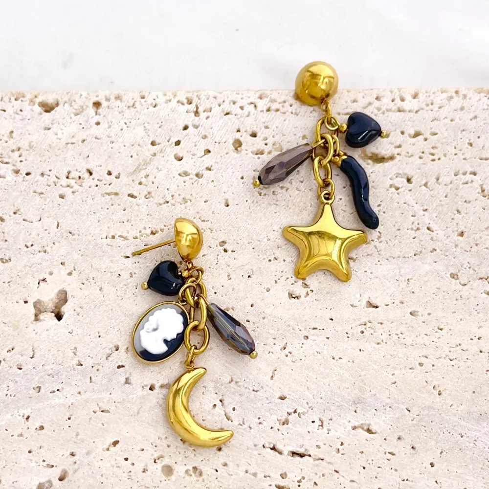 Luna, Stella, Dama-Orecchini Moda Pendente - OR-732-726
