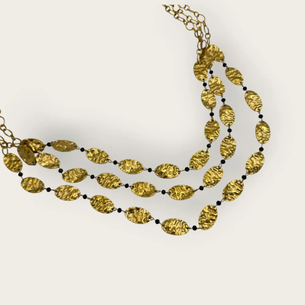 Tre Fili Ovale-Collana Corta Moda in Acciaio - CAC-732-745