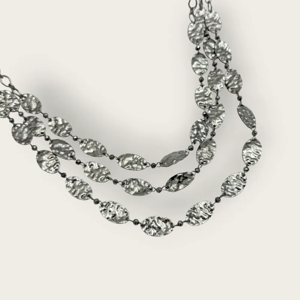 Tre Fili Ovale-Collana Corta Moda in Acciaio - CAC-732-745