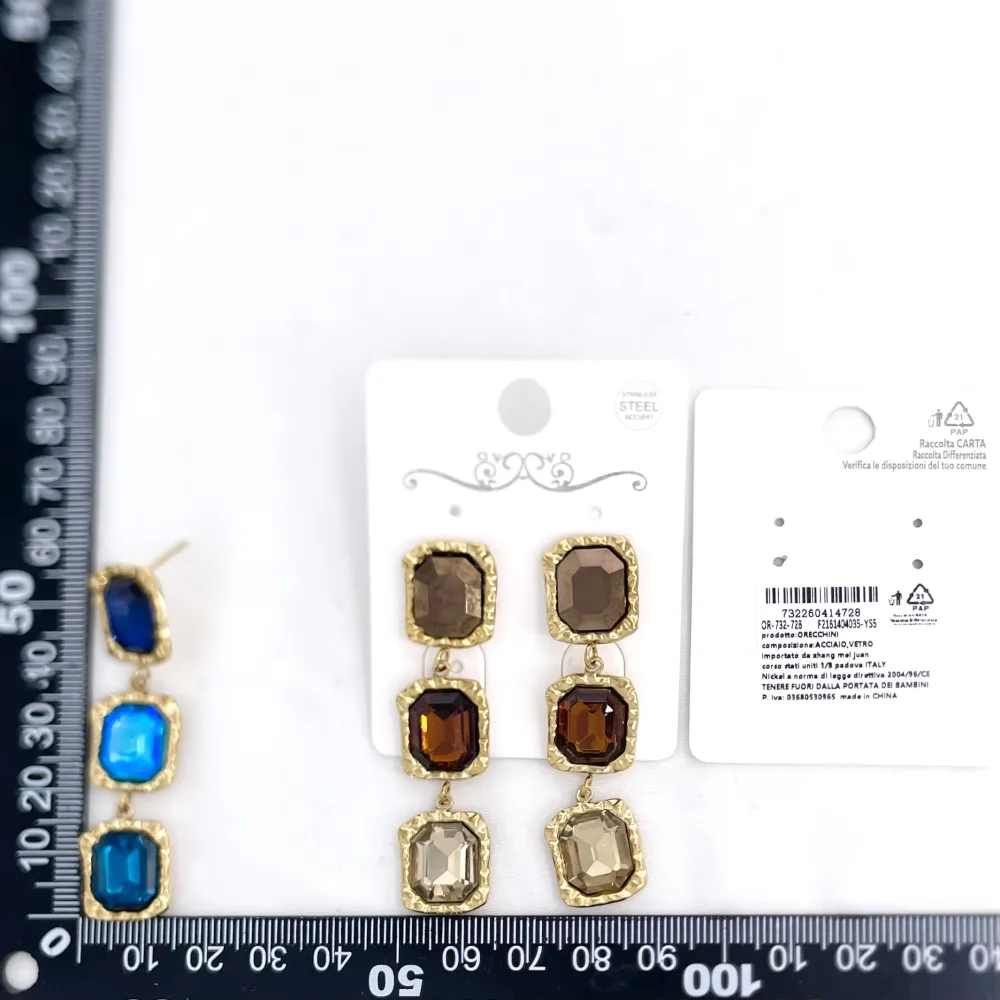 Rettangolo-Orecchini Moda Pendente - OR-732-728