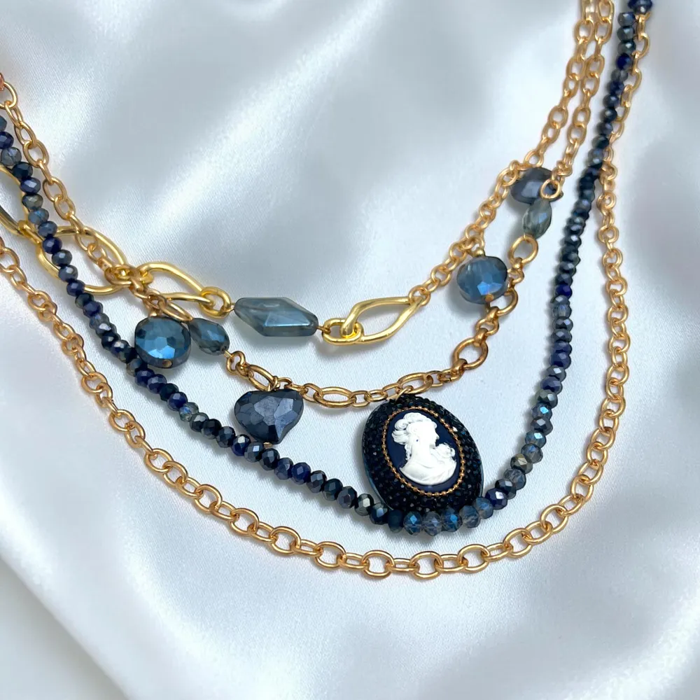 Dama, pendenti-Collana multifili Corta in Acciaio - CL-732-686