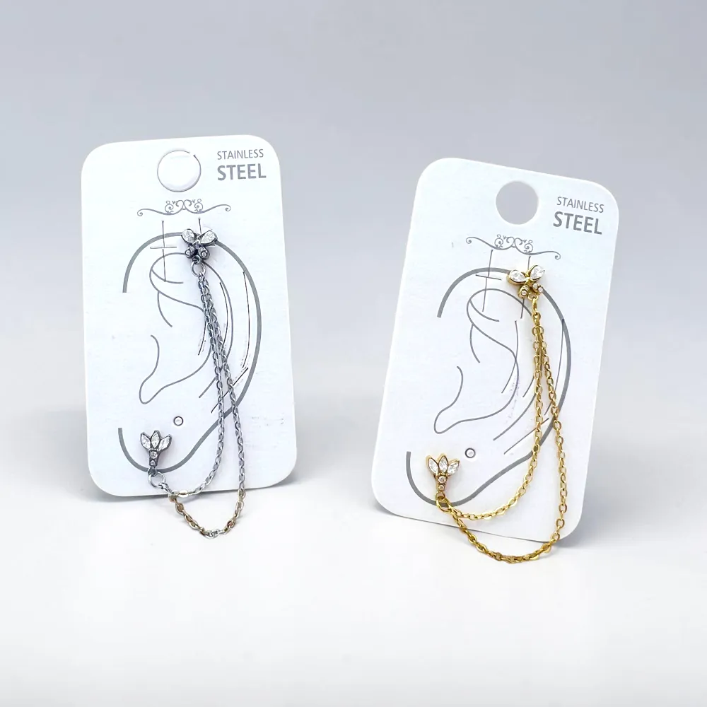 Orecchini Earcuff Zircone Acciaio - OR-103-AA7417E