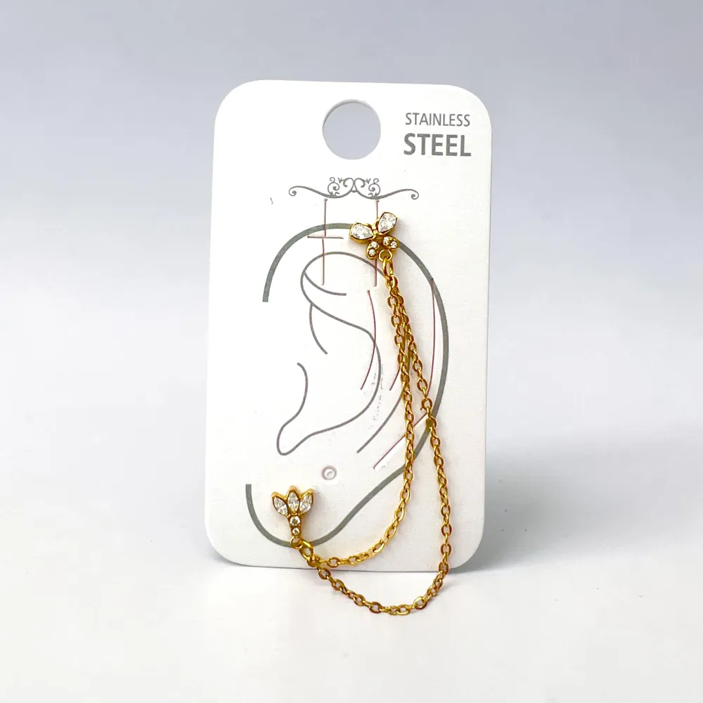 Orecchini Earcuff Zircone Acciaio - OR-103-AA7417E