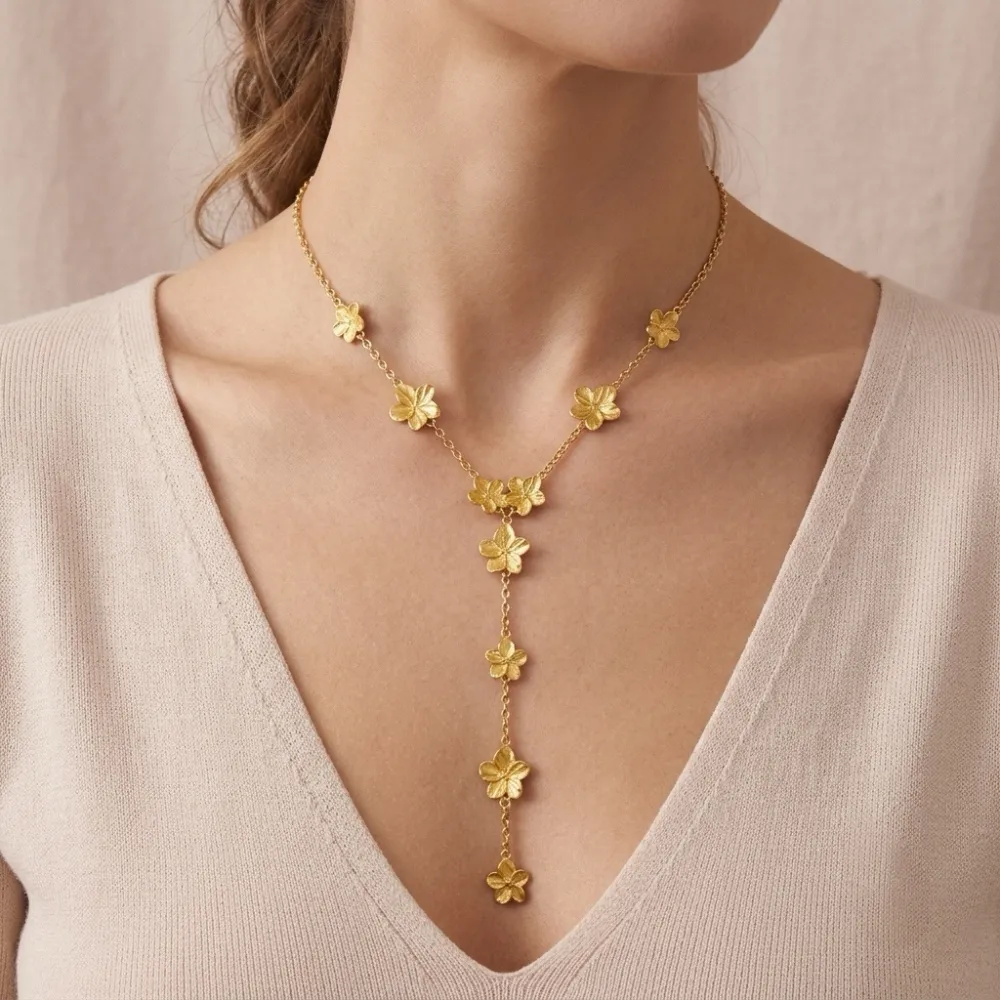 Fiori-Collana a Y in Acciaio - CL-413-3809