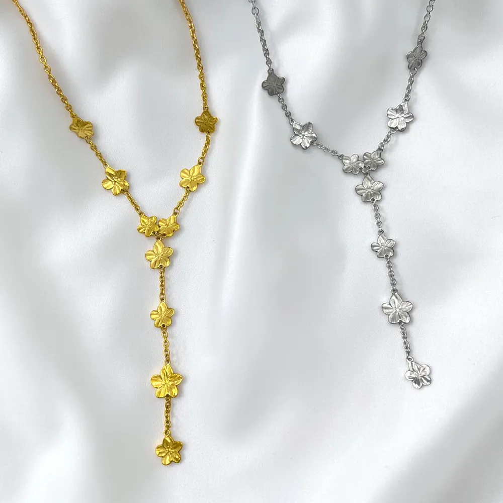 Fiori-Collana a Y in Acciaio - CL-413-3809