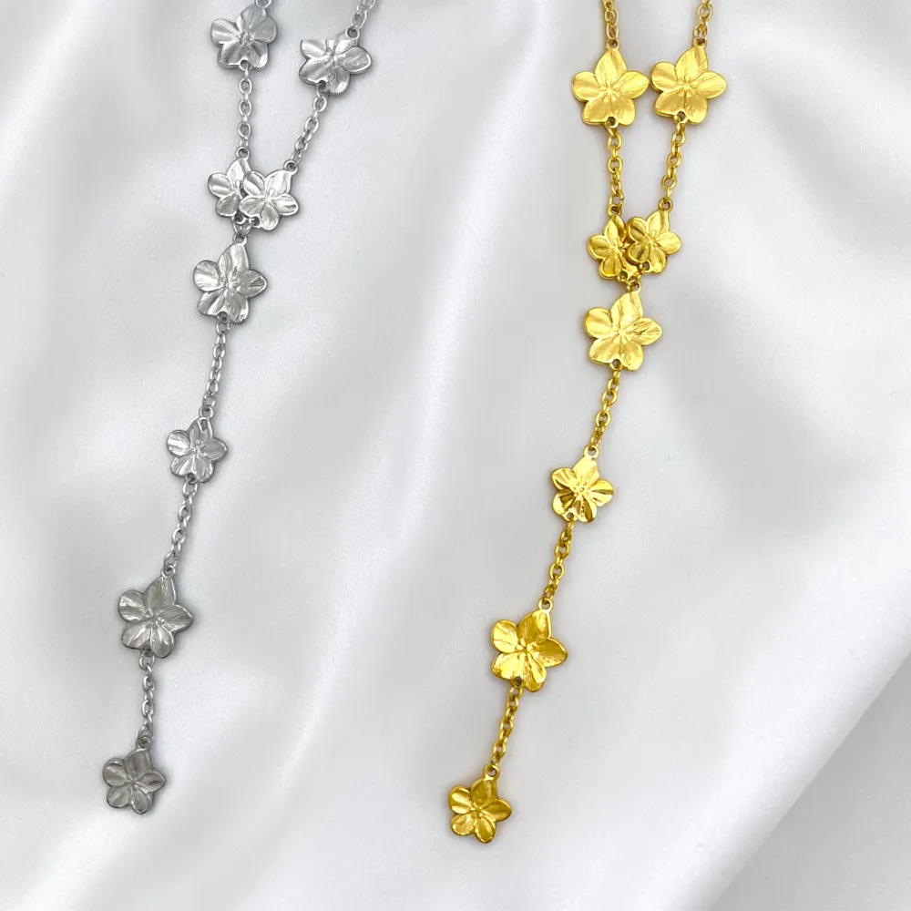 Fiori-Collana a Y in Acciaio - CL-413-3809
