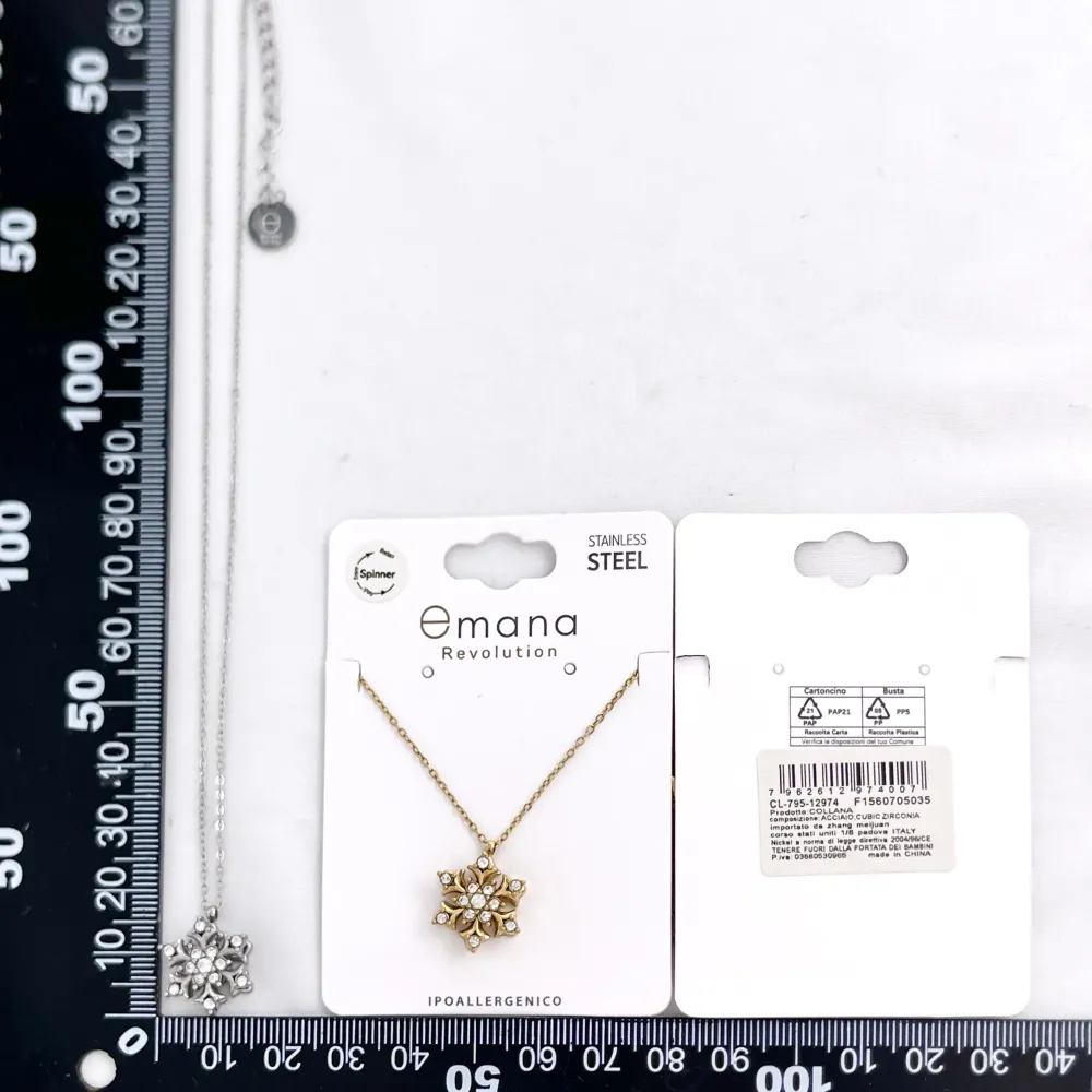 Fiocco di neve-Collana Corta in Acciaio - CL-795-12974