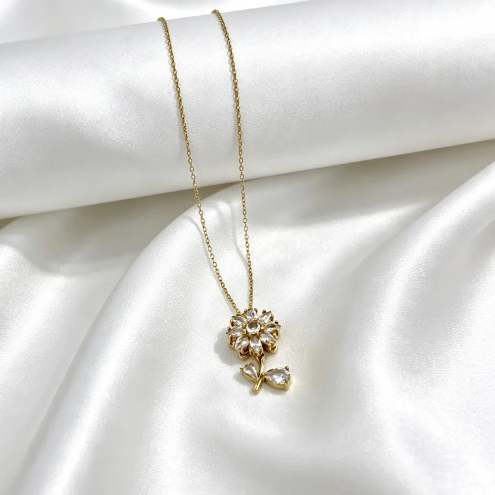 Fiore spinner-Collana Corta in Acciaio - CL-795-12976