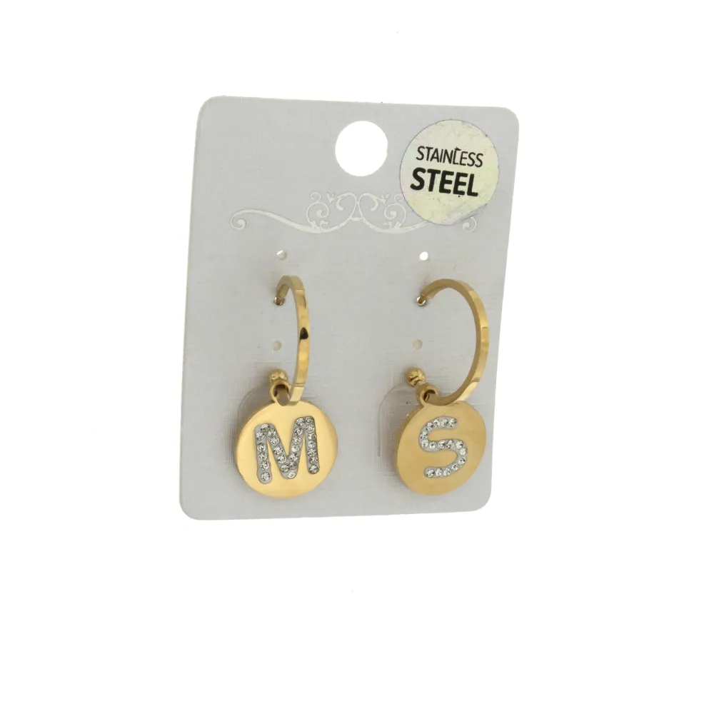 OPA413-0243-Iniziale Strass Tondo - 12 Paia Orecchini in Acciaio_2