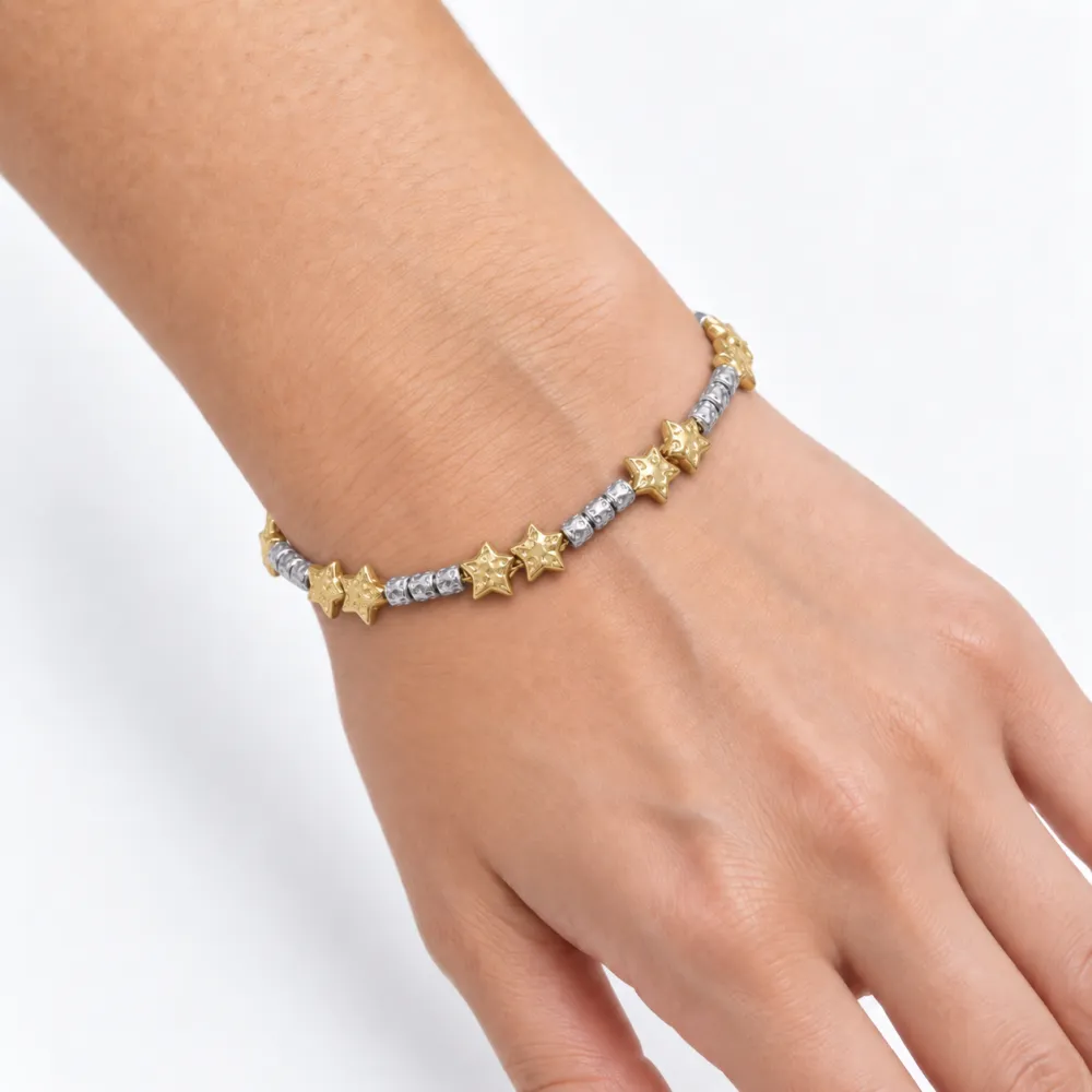 Stella-Bracciale in Acciaio con Chiusura - BAC-103-AA7314B
