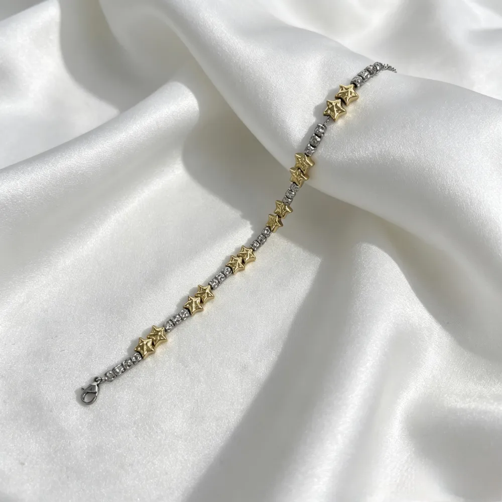 Stella-Bracciale in Acciaio con Chiusura - BAC-103-AA7314B