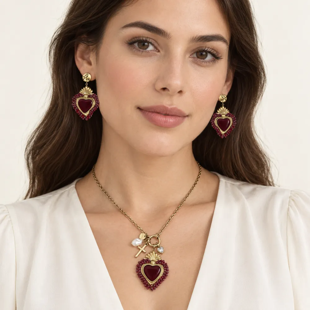 Sacro cuore-Orecchini in Acciaio - OR-794-142