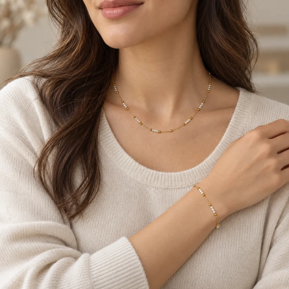 Perline-Collana corta in Acciaio - CL-413-3857