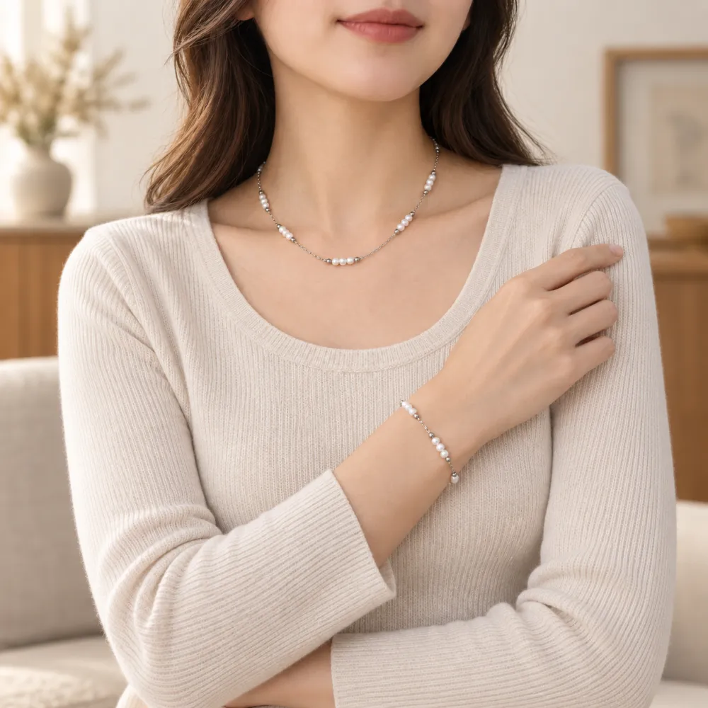 Perline-Collana corta in Acciaio - CL-413-3856