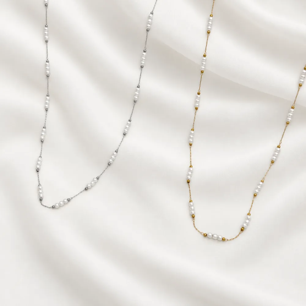 Perline-Collana corta in Acciaio - CL-413-3856