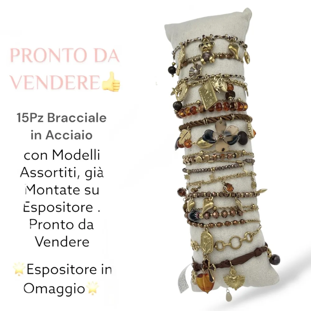 Mix Soggetti-15pz Bracciali in Acciaio - BPA-732-478