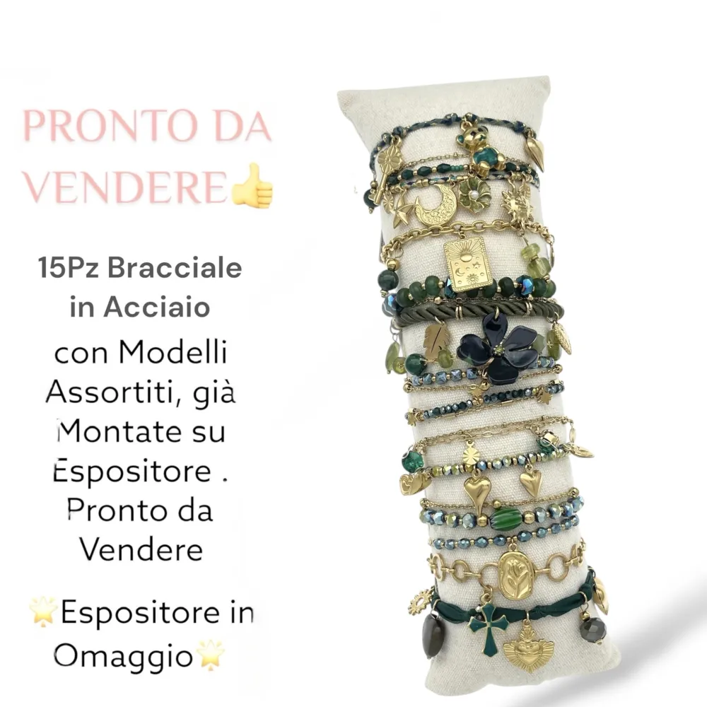 Mix Soggetti-15pz Bracciali in Acciaio - BPA-732-478