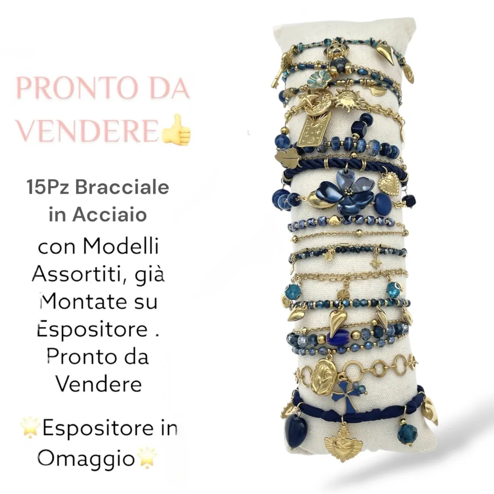 Mix Soggetti-15pz Bracciali in Acciaio - BPA-732-478