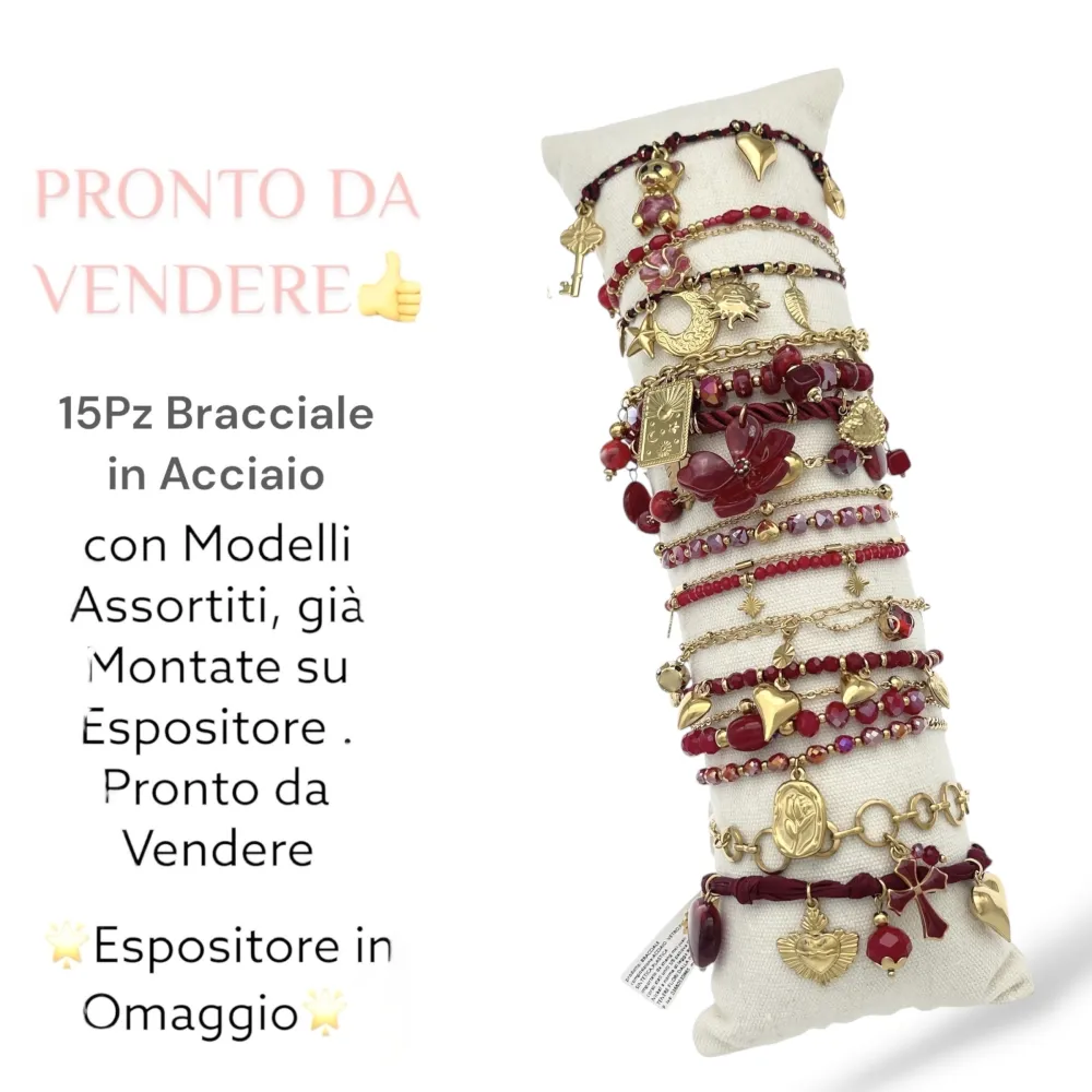 Mix Soggetti-15pz Bracciali in Acciaio - BPA-732-478